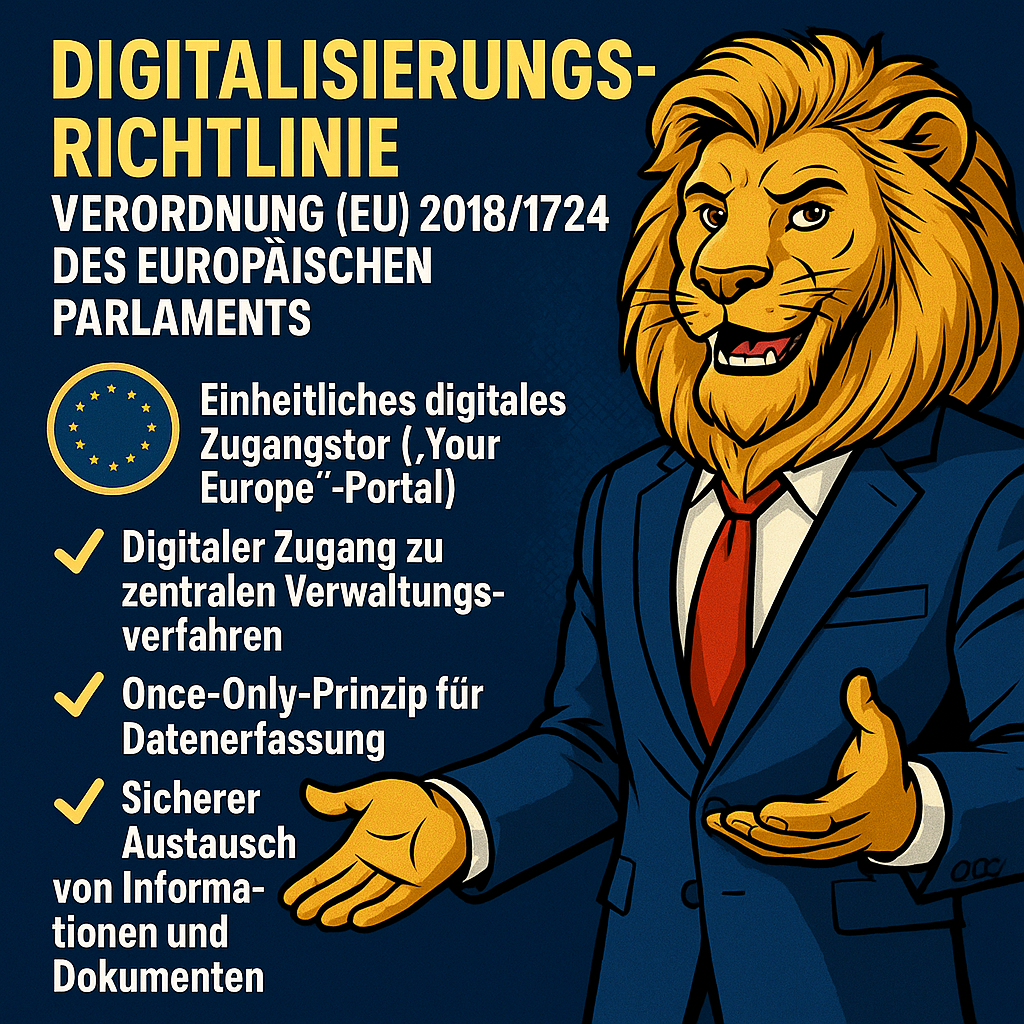 Digitalisierungsrichtlinie, EUVerordnung, VerwaltungDigital, SingleDigitalGateway, YourEurope, Onlinedienste, EUGesetz, Bürokratieabbau, EUVerwaltung, DigitaleVerwaltung